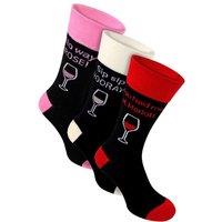 Sock Snob Men's 3 Pairs Funny Food Drink Cotton Rich Socks in Black