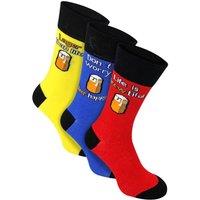 Sock Snob Men's 3 Pairs Funny Food Drink Cotton Rich Socks