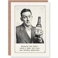 Artery8 Men's Joke Father's Day Card Dad Alcohol Free Beer Joke Blank Greeting Card in Grey