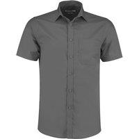 Kustom Kit Men's Poplin Short-Sleeved Shirt in Dark Grey | Size: 20 inches