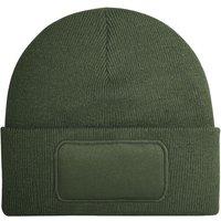 Beechfield Men's Patch Beanie in Dark Olive