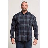 BadRhino Men's Textured Checked Shirt in Dark Navy | Size: 2XL