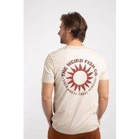 Weird Fish Men's Sun Beam Graphic T-Shirt in Cream | Size: 4XL