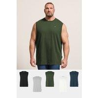 BadRhino Men's 5 Pack Extra Long Muscle Vests | Size: 2XL