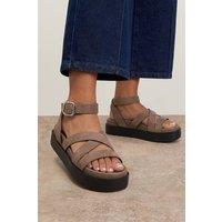 Oasis Women's Narina Faux Suede Strappy Footbed Sandals in Beige | Size: 5