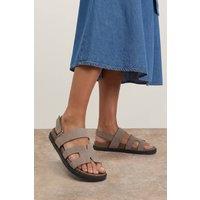 Oasis Women's Tay Faux Suede Slingback Footbed Sandals in Taupe | Size: 6