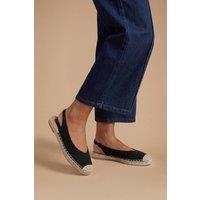 Dorothy Perkins Women's Priscilla Faux Suede Slingback Espadrille Flats in Natural Black | Size: 7