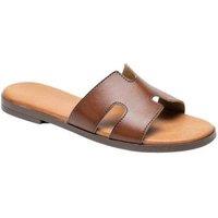 IVACHY Women's Flat Fashion Sandals - Cushioned Footbed, Elegant H-Shape in Chocolate | Size: 3
