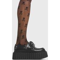 Lamoda Women's Breaking News Black PU Platform Heels Chic Modern Comfort Stylish | Size: 5