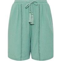 Yours Women's Scallop Detail Shorts in Mint | Size: 14