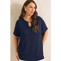 Evans Women's Grown On Sleeve Top in Dark Navy | Size: 16