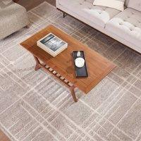 Livabliss Alba Modern Graphic Living Dining Bedroom Rug in Taupe | Size: 200 cm x 275 cm