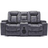 Furnishings For Less UK Juniper Electric Recliner 2 Seater With USB Cup Holders Grey