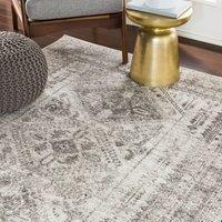 Livabliss Monte Carlo-Vintage Blue Grey White Traditional Boho Living Rug in Light Grey | Size: 160 cm x 220 cm