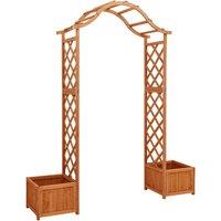 Berkfield Home Garden Pergola with Planter Solid Firwood in Brown
