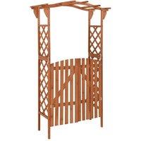 Berkfield Home Pergola with Gate 116x40x204 cm Solid Firwood in Brown | Size: 116 x 40 x 204 cm