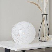 Ruma Speckled White Glass Spherical Table Lamp