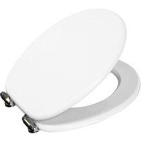 Showerdrape Norfolk Soft Close Beech Wooden Toilet Seat in White