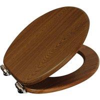 Showerdrape Norfolk Soft Close Beech Wooden Toilet Seat in Brown