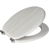 Showerdrape Norfolk Soft Close White Oak Wooden Toilet Seat