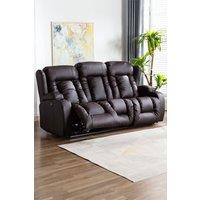 More4Homes Caesar 3 Seater Electric High Back Bonded Leather Recliner Sofa in Brown