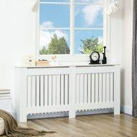 HOMCOM Radiator Cover Painted Slatted MDF Cabinet Lined Grill S/M/L in White