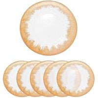 Neel Blue 33cm Set of 6 Charger Plates Trim Glass Plates for Dinner Table Decoration in Copper