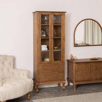 Melody Maison Tall Freestanding Dark Wood Display Cabinet - Ashwell Range in Brown