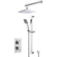 Balterley Concealed Square Twin Valve Shower Set Chrome in Silver