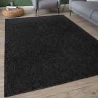 THE RUGS Flex Collection Solid Design Low Pile Extra Large Living Room Rug in Dark Grey | Size: 80 cm x 300 cm