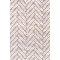 THE RUGS Loft Herringbone Living Room Area Rug & Runners Soft Pile in Beige | Size: 80 cm x 150 cm