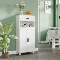 HOMCOM Freestanding Kitchen Storage Cabinet with Cupboard, Drawer in White