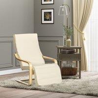 HOMCOM Lounge Chair Recliner Adjustable Footrest Home in Cream