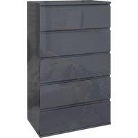 HOMCOM Bedroom Chest of Drawers, Modern Drawers Dresser, Drawer Unit in Grey
