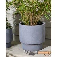 Dibor Medium Light Grey Fibre Clay Indoor Outdoor Garden Planter Houseplant Flower Plant Pot H30 x Dia30cm
