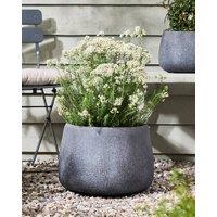 Dibor Medium Grey Symmetry Stripe Fibre Clay Indoor Outdoor Garden Planter Houseplant Flower Plant Pot H29 x Dia42cm