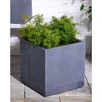 Dibor X-Large Slate Grey Ribbed Finish Fibre Clay Indoor Outdoor Garden Plant Pots Houseplant Flower Planter H44 x W44cm | Size: Large