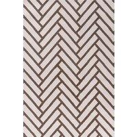 THE RUGS Loft Herringbone Living Room Area Rug & Runners Soft Pile in Taupe | Size: 80 cm x 150 cm