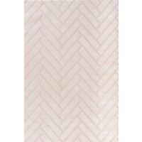 THE RUGS Loft Herringbone Living Room Area Rug & Runners Soft Pile in Ivory | Size: 80 cm x 150 cm