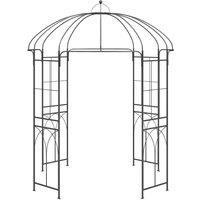 Gr8 Home Metal Garden Rose Arch Trellis Bird Cage Shape Arbour Gazebo Pergola Pavilion in Black