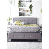 Aspire Side Opening Ottoman Storage in Grey Linen | Size: Super King