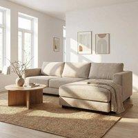 Abakus Direct Kaizer Corner Sofa with Bubble Fabric Right Facing in Beige