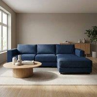 Abakus Direct Kaizer Corner Sofa with Bubble Fabric Right Facing in Dark Blue