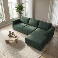 Abakus Direct Kaizer Corner Sofa with Bubble Fabric Right Facing in Dark Green