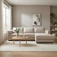 Abakus Direct Kaizer Corner Sofa with Bubble Fabric Right Facing in Light Brown