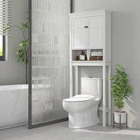 HOMCOM Over Toilet Storage Unit 3-Tier Freestanding Washing Machine Cabinet in White