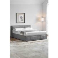 Home Discount Vida Designs Vanita Upholstered Ottoman Storage Bed Frame Linen UKFR Fabric in Light Grey | Size: King
