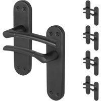 AFIT Matt Black Door Handles Backplate Internal Latch 5 Pairs | Size: 150mm x 150mm
