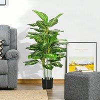 HOMCOM 120cm Artificial Evergreen Tree Fake Plant in Pot Indoor Decor in Green