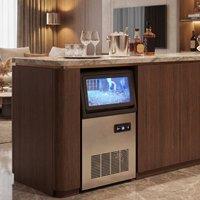 HOMCOM 45kg/24H Commercial Ice Maker Machine with Auto Self-Cleaning in Silver